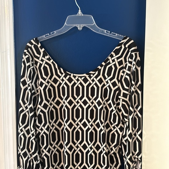 NWT Women’s Mud Pie Anderson Black/Pearl Lattice Dress Size Medium 8-10 - Picture 3 of 11